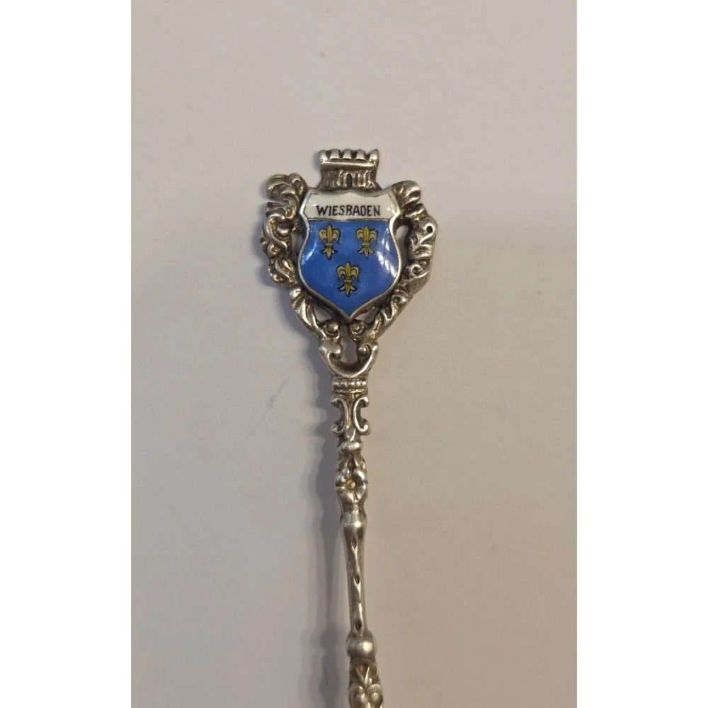 Vintage German 835 Silver WIESBADEN Souvenir Spoon Sterling‎ Silver
